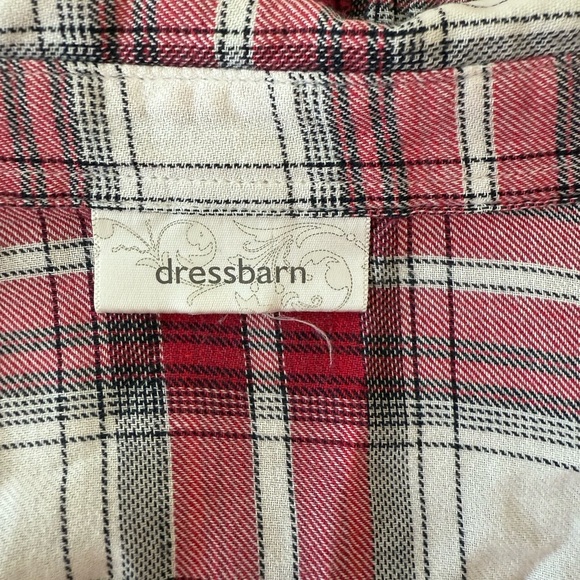 Dressbarn Red Plaid Button-Up Shirt | Size 1X | Classic Cozy Style - Picture 3 of 4